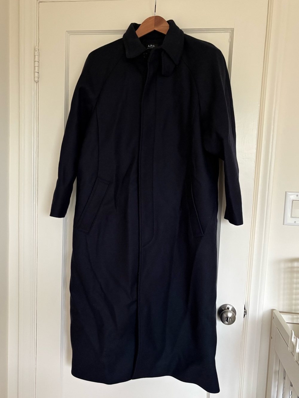 NWT APC Navy Blue Wool Coat